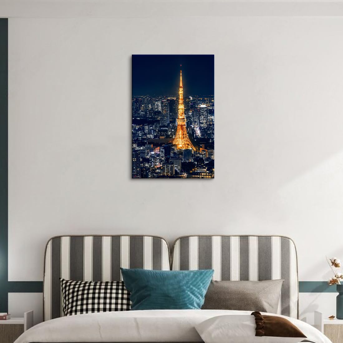 美品！壁掛け夜景絵画装飾アート Amazon.co.jp: 夜景 アートパネル 2枚セット 飾り絵 東京タワー