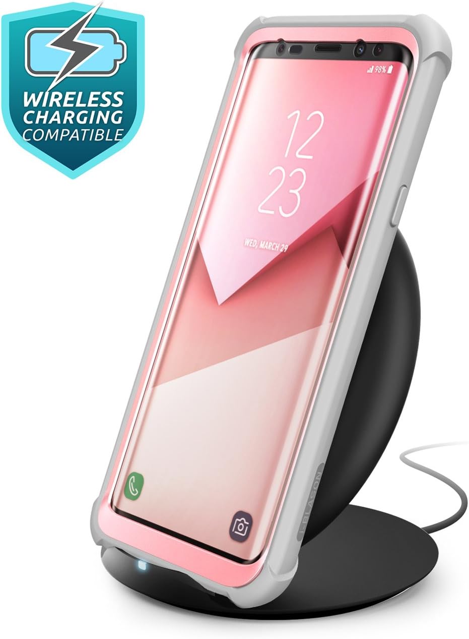 i-Blason Case for Galaxy S9+ Plus 2018 Release, Ares Full-body Rugged Clear Bumper Case with Built-in Screen Protector (Pink)