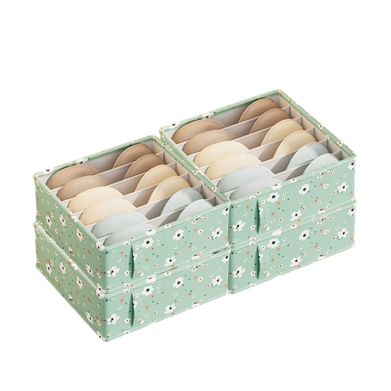 ATEUXOL Drawer Organizer for Clothes Underwear Organizer Socks Classification Box Foldable Drawer Compartment(Big 6-grids 4PCS)