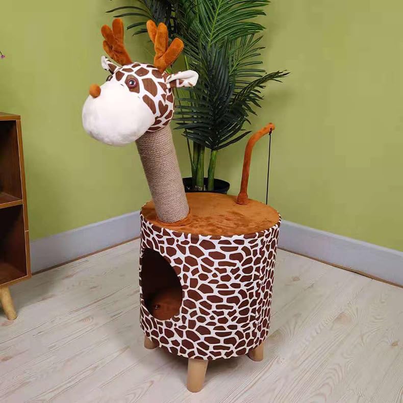 PetVogue Soft Fur Cat Bed Tree | Cat Giraffee Shape cat Tree House with Stratching Post (B0C8J6PRHT) Amazon Price History, Amazon Price Tracker