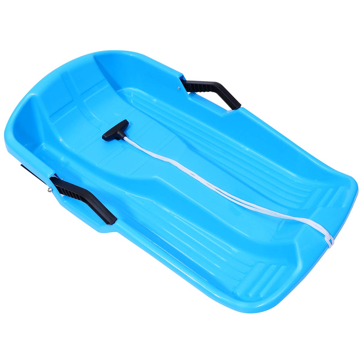 Mikinona Luge à Neige Plastique avec Poignées Et Cordes De Traction Glissière Hiver Extérieure Facile à Nettoyer Ranger