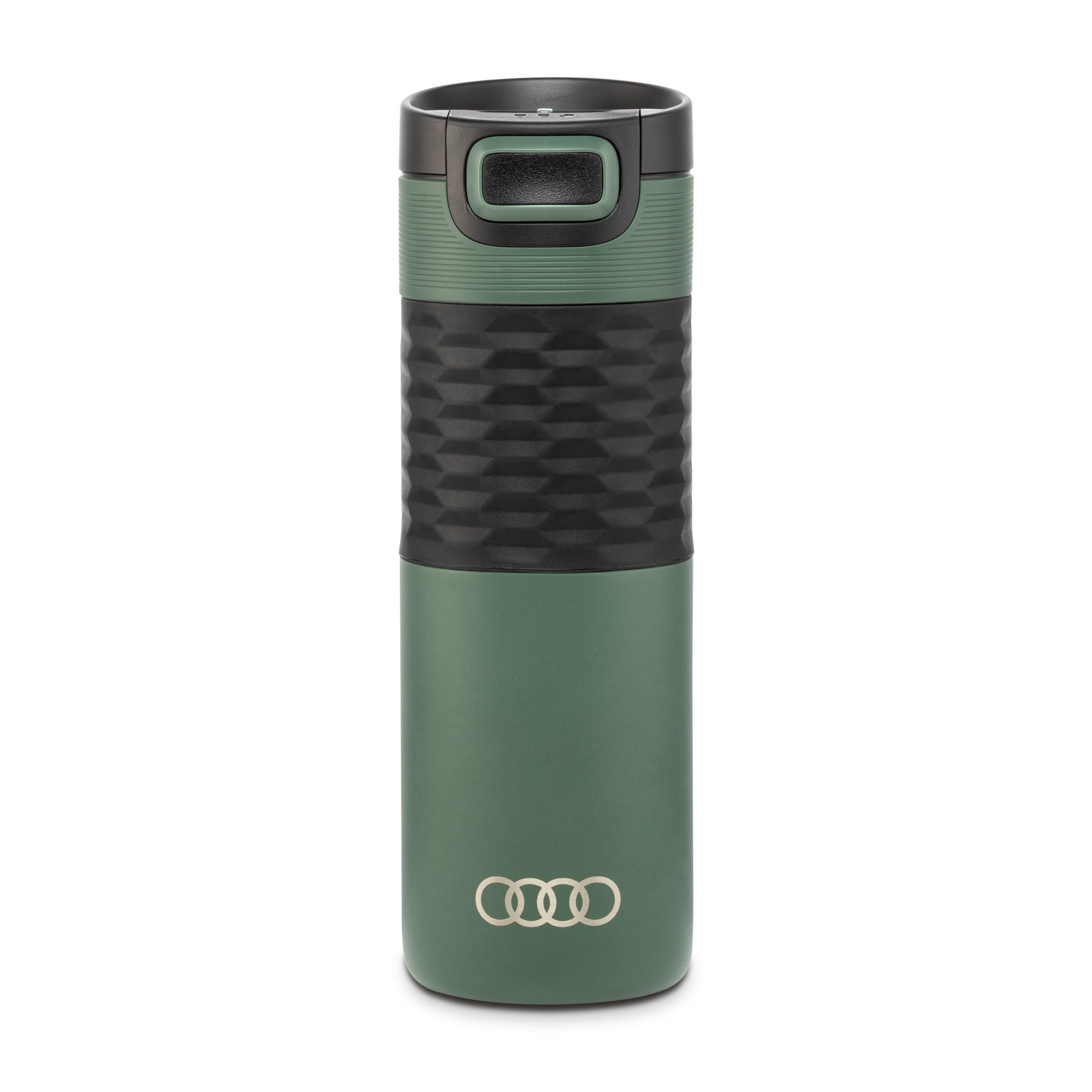 Audi 3292500110 Isolierbecher Trinkflasche Isolierflasche Ringe Logo 500ml grün