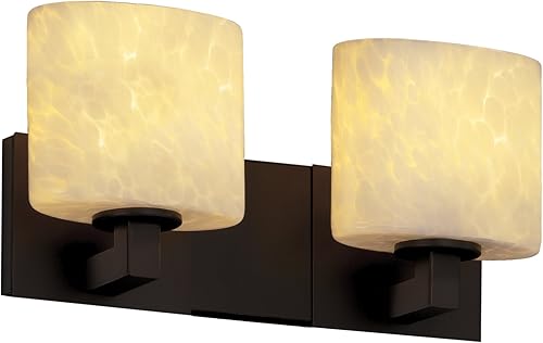 Diseño grupo de la Justicia Lighting fsn-892230-drop-dbrz fusioncollection Modular 2-Light baño bar