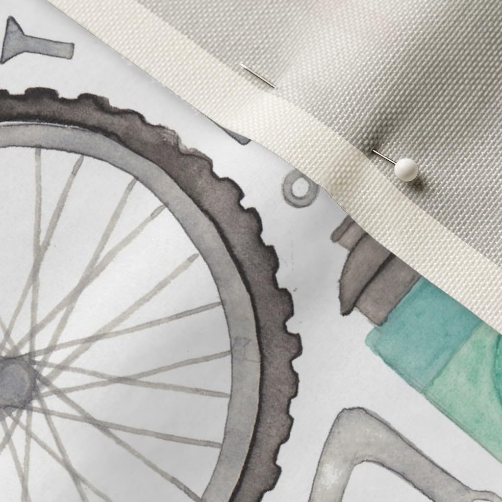 Spoonflower Fabric - Bike Cycling Boys Bicycle Wheels Gears Tools Printed on Upholstery Velvet Fabric Fat Quarter - Upholstery Home Decor Bottomweight Apparel