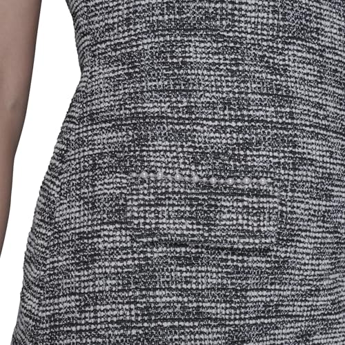 Image of Karl Lagerfeld Women's Sleeveless Square Neck Metallic Knit Tweed Sheath Mini Dress