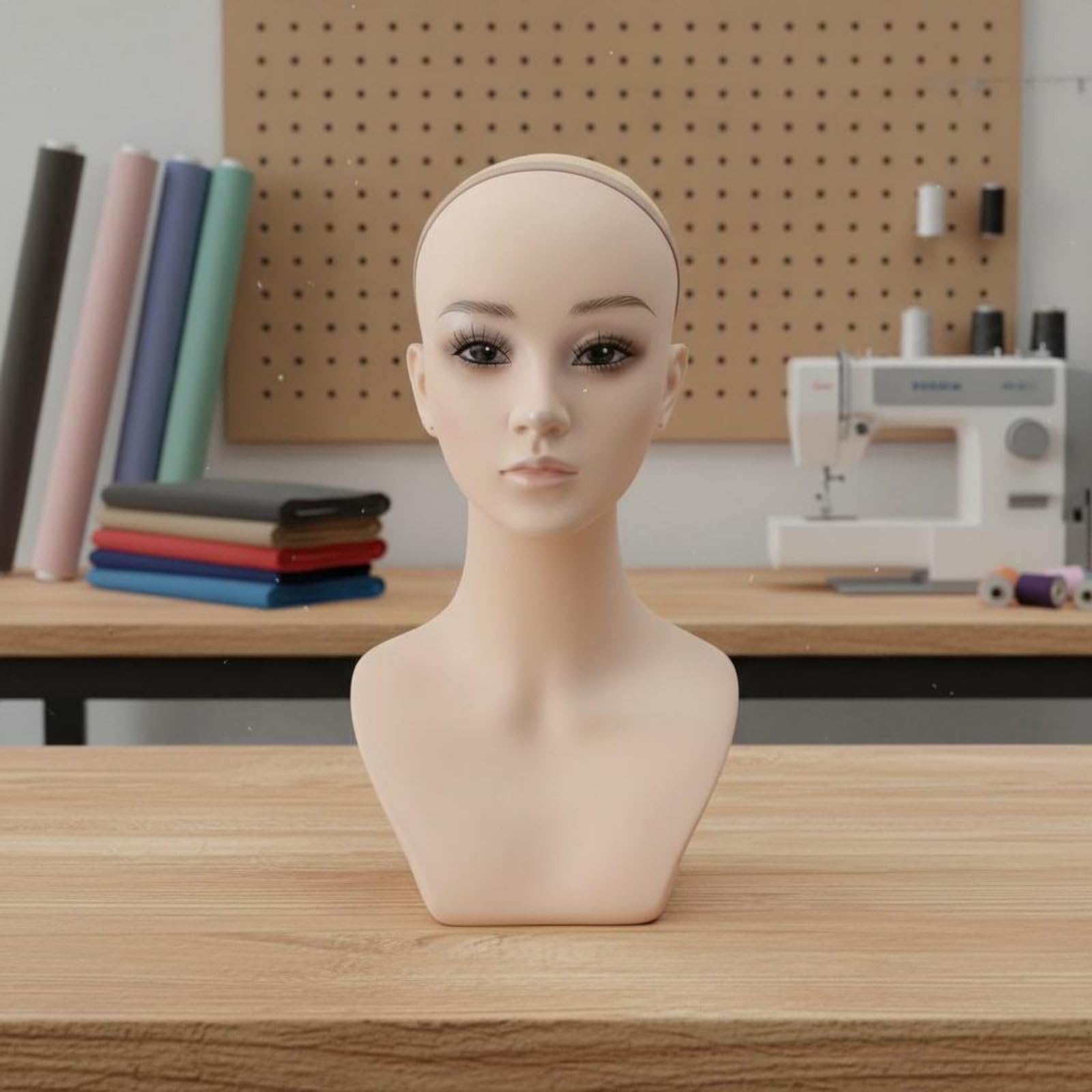 Cosplay Perücke Kopf PVC Modellkopf mit Filigranen Gesichtszügen Sicheren Schultern Und Weicher Oberfläche für Fotoaufnahmen Stylistenstudios Hutläden