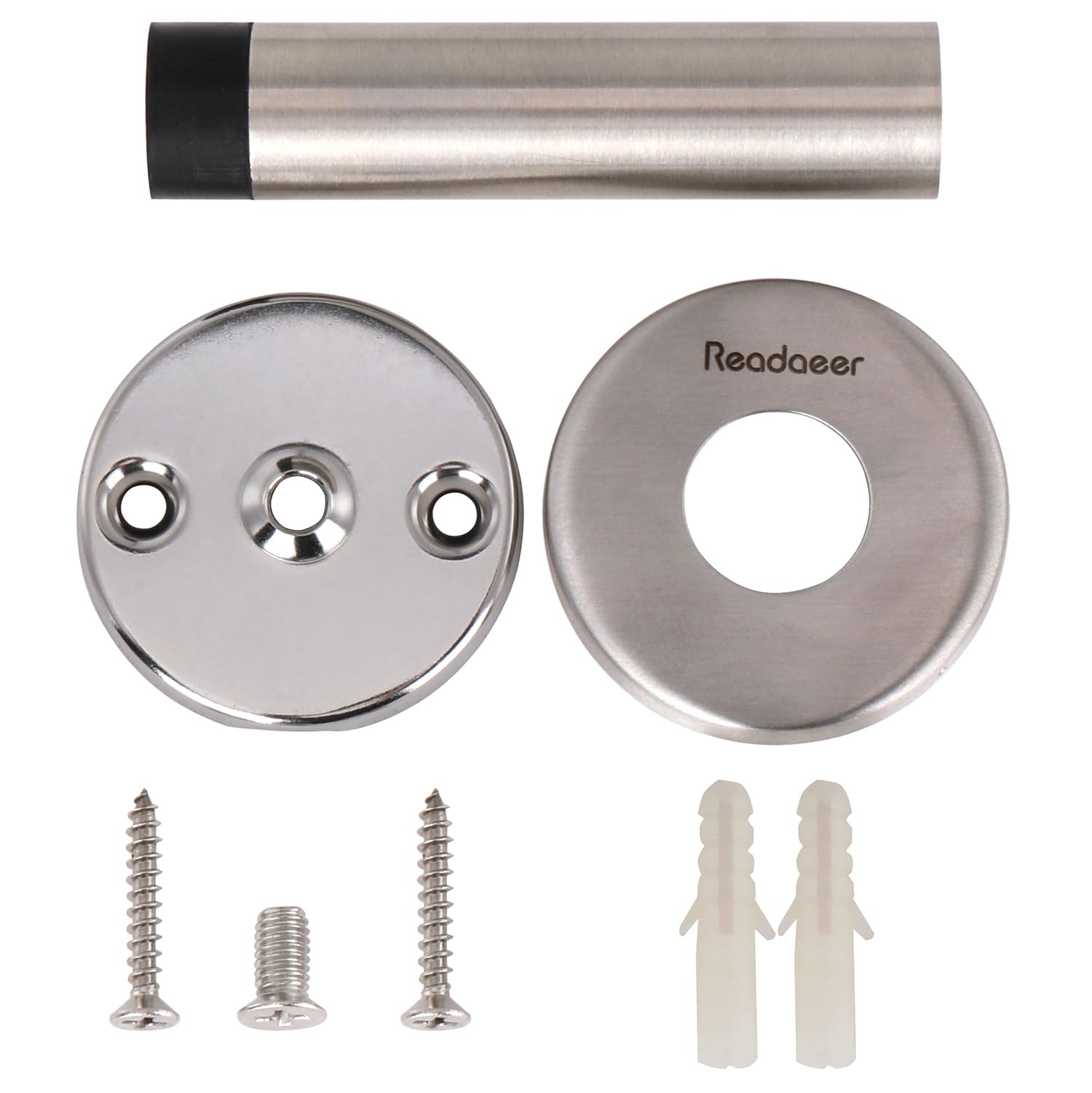 2 PCs Wall Mounted Door Stop, Silver Grey - Image 3
