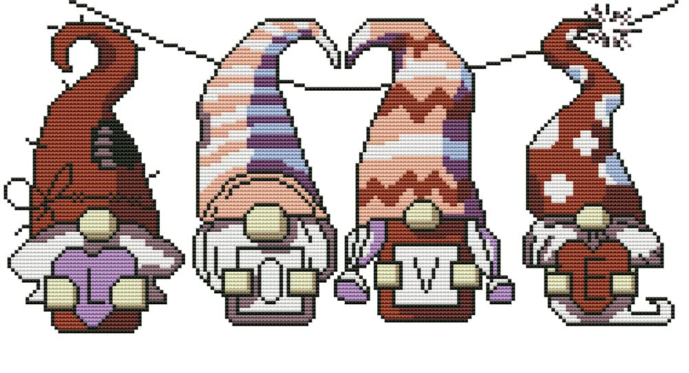 Awesocrafts Dwarf Cross Stitch Stamped Kits Easy Patterns Cross Stitching Embroidery Needlework Kit Supplies