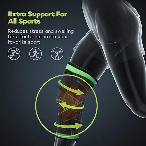 Miniatura 17 de Rodilleras para dolor de rodilla, 1 paquete de rodillera de compresión, soporte de rodilla para entrenamiento deportivo, levantamiento de pesas