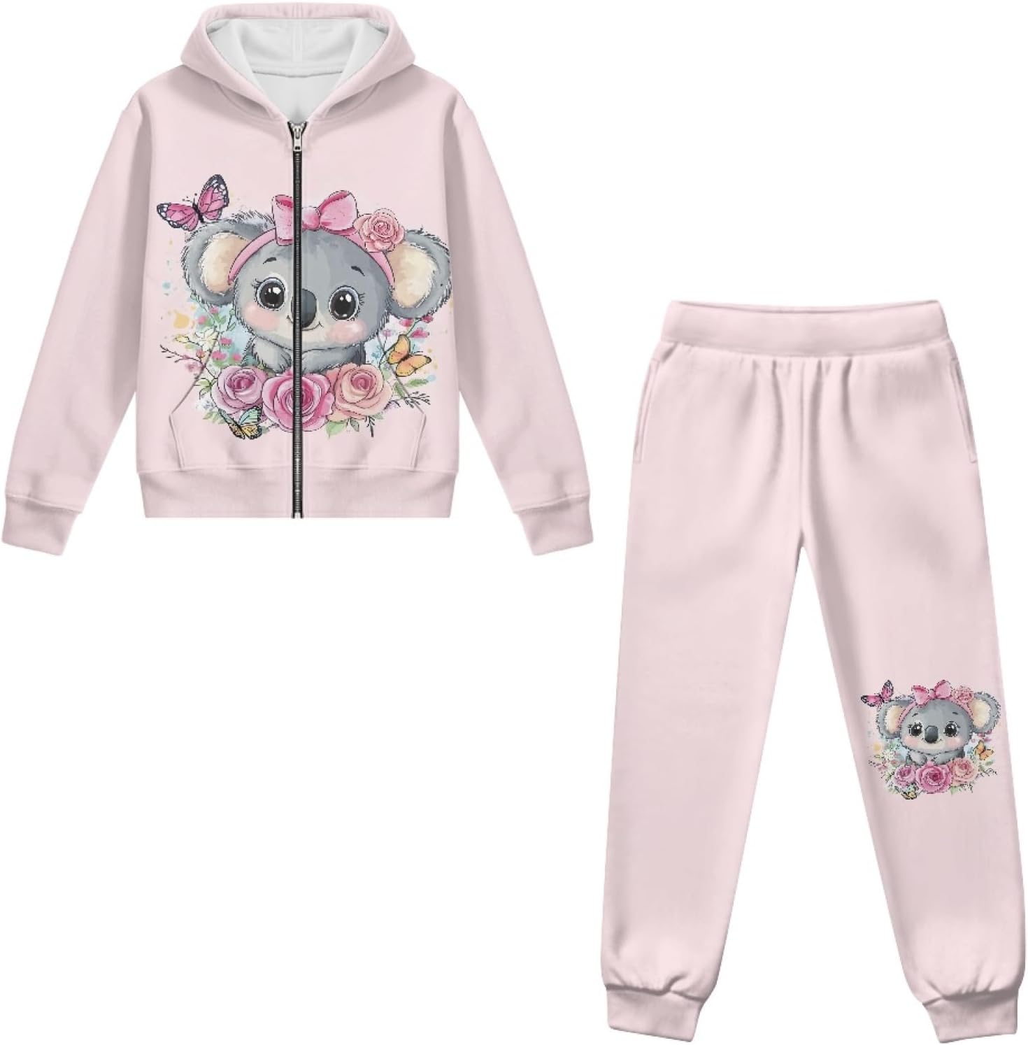 HUIACONG Girls Long Sleeve Sweatsuits for 6-15 Years Kids Sweat Set