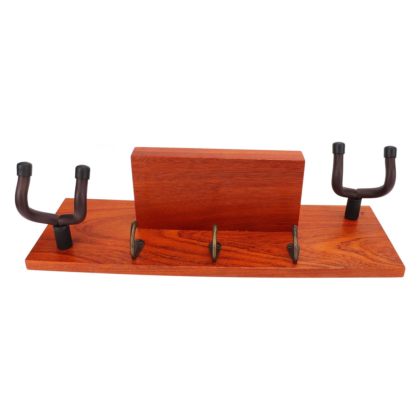 Soporte de pared para guitarra |Estante multifunción 4 en 1 para guitarras acústicas/eléctricas/clásicas |Perchero con estructura de hierro y madera maciza con acolchado de