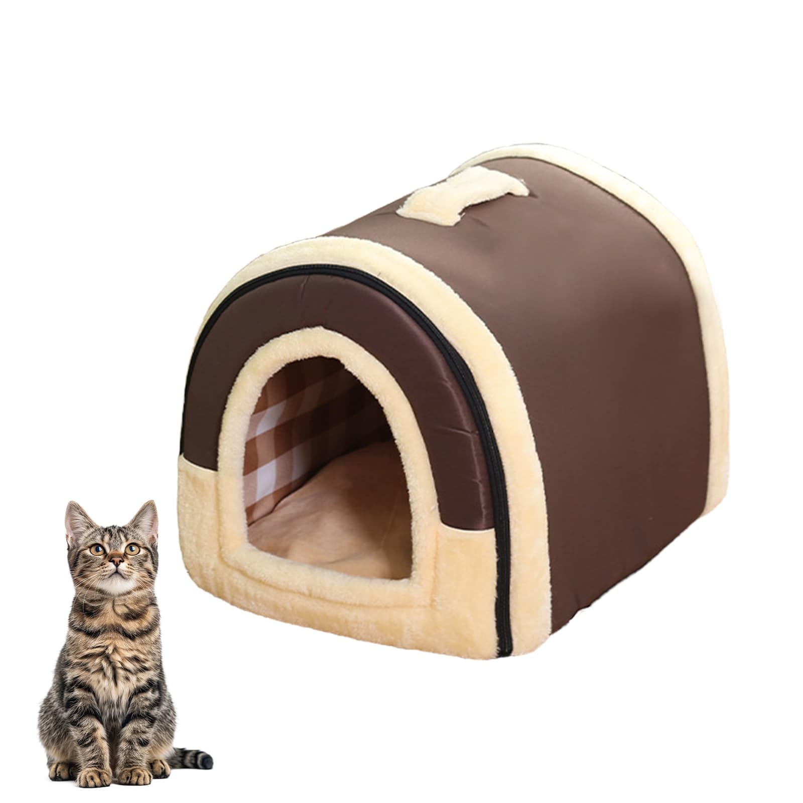 Cat Bed Small Dog Bed, Pet House for Autumn and Winter Portable Handle Pet Bed