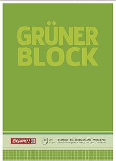 Brunnen 1052638 Briefblock / Schreibblock / Der grüne Block (A4, kariert, 50 Blatt, 60g/m²)