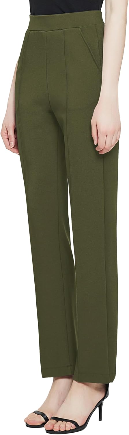 Urban CoCo Women's Yoga Dress Pants Stretchy Casual Slacks Straight Leg Work Pants with Pockets - Image 5