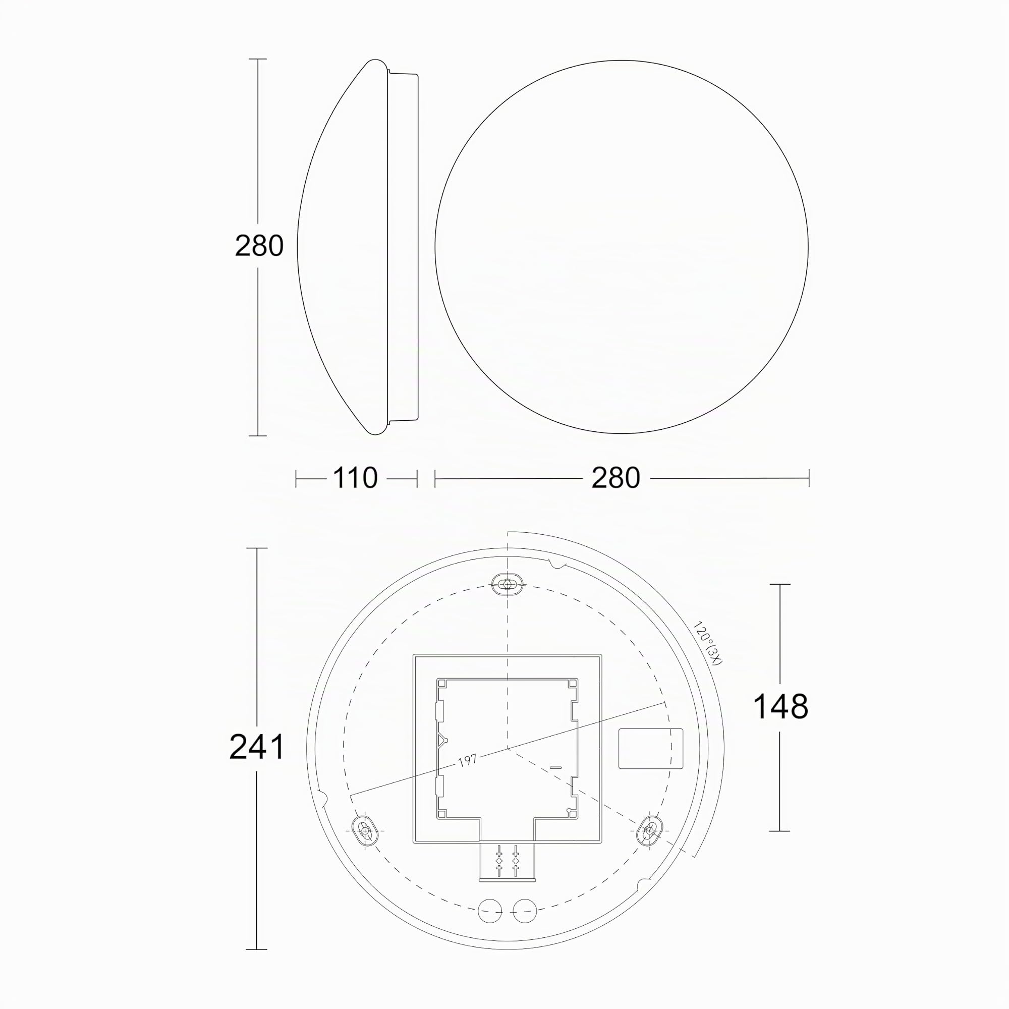 Steinel Plafonnier RS 16 LED avec détecteur de mouvement intégré - Applique murale avec capteur de présence 360° - Lampe d'intérieur à détection, portée 3-8 m