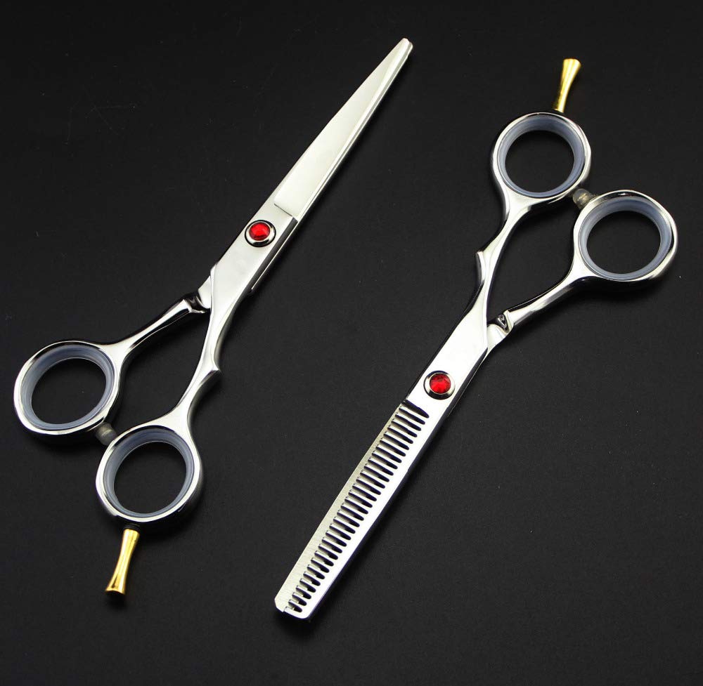Ciseaux de coiffure amincissants 6Cr pour éliminer les pointes fourchues en argent