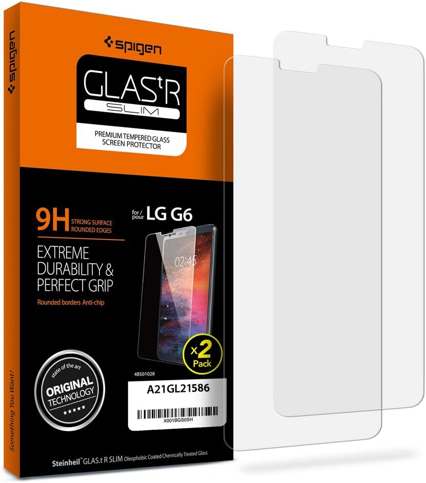 Spigen Tempered Glass LG G6 Screen Protector [ Case Friendly ] [ 9H Hardness ] for LG G6 (2 Pack)
