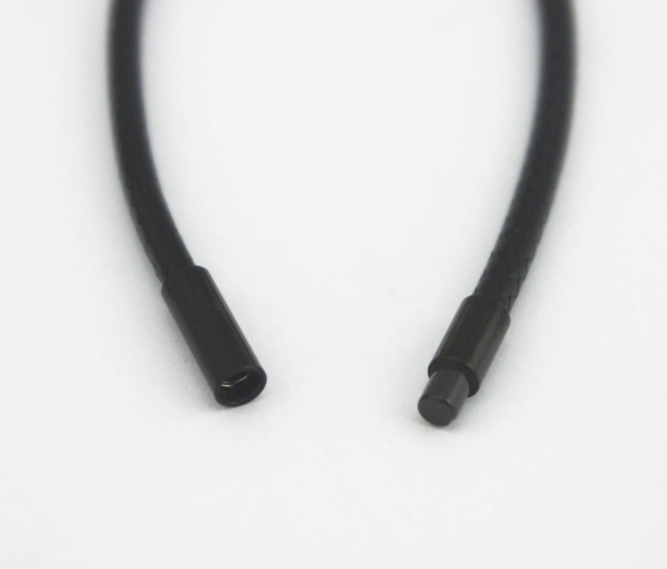 Adjustable Black Wax Leather Cord Necklace – 2mm Rope With Steel Clasp (16" To 28")