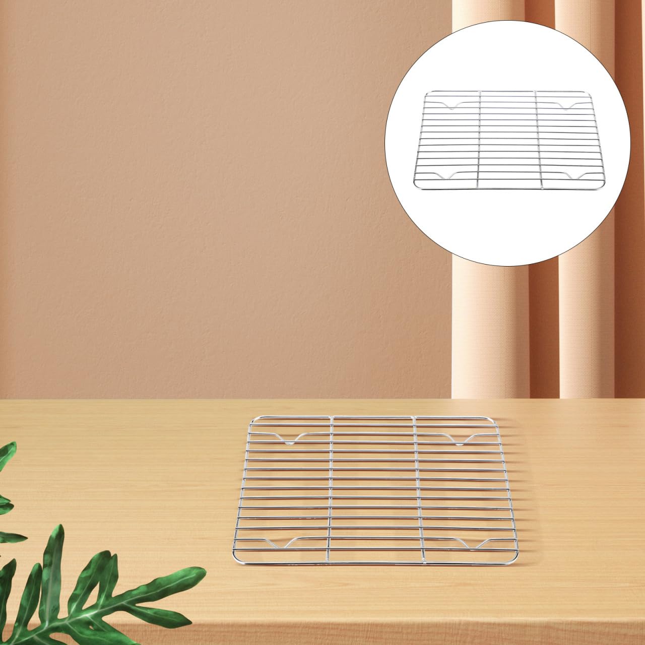 BESPORTBLE Grille De Refroidissement INOX 23x17 cm pour Air Fryer Cuiseur Vapeur