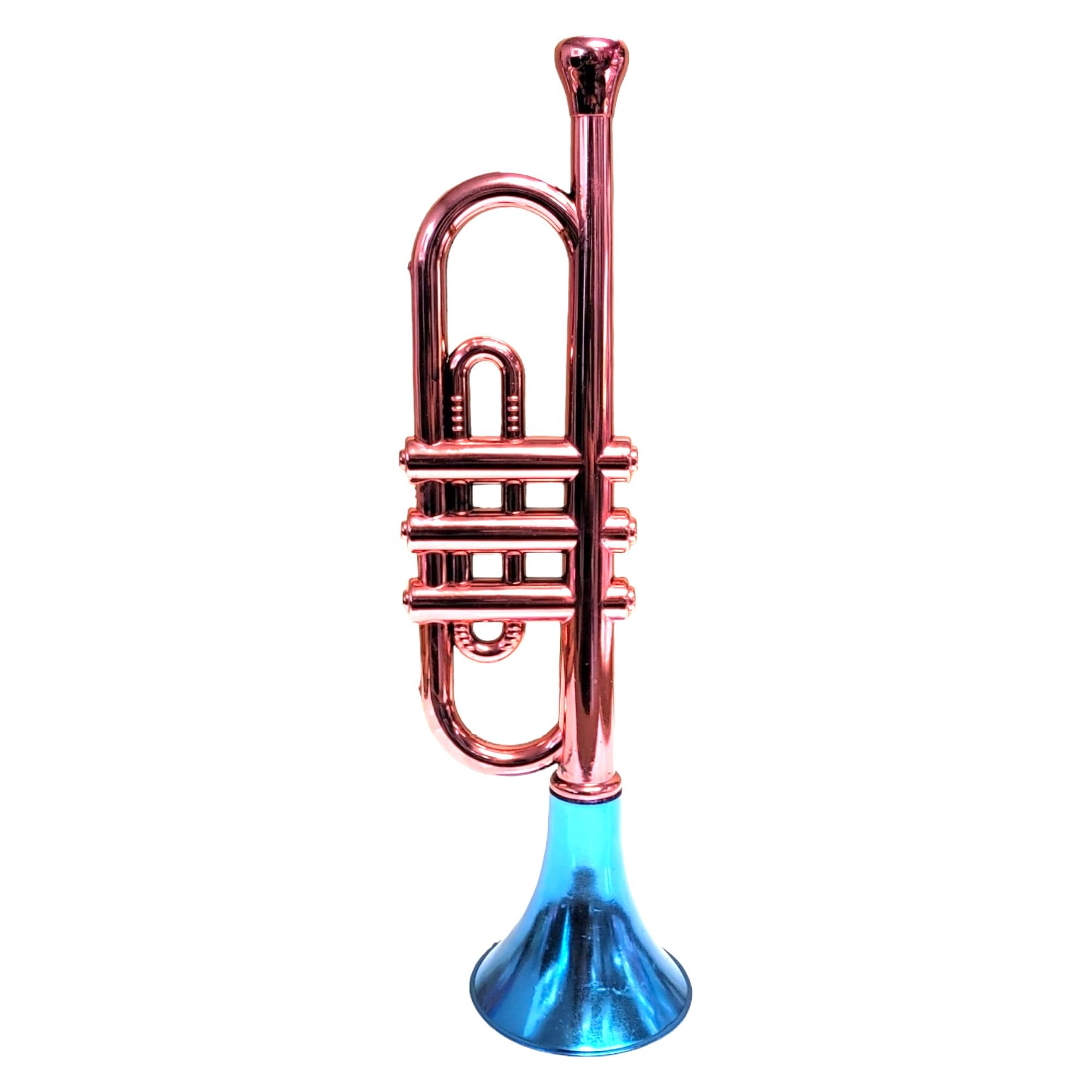Metallic Trumpets (13 Inch) Plastic Noisemaker Music Toys for Kids Instruments Noise Makers for Birthday Partie Favors Sports Mardi Gras (1 Metallic Trumpet (Random Color))