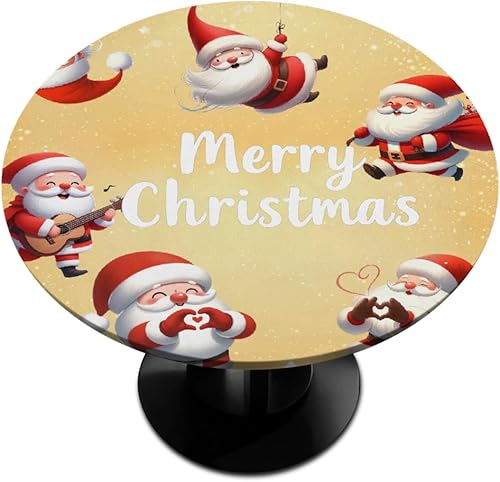 Miniatura 197 de Mantel redondo ajustado con diseño de mandala de flores, mantel circular bohemio y colorido con borde elástico, impermeable, lavable, de poliéster