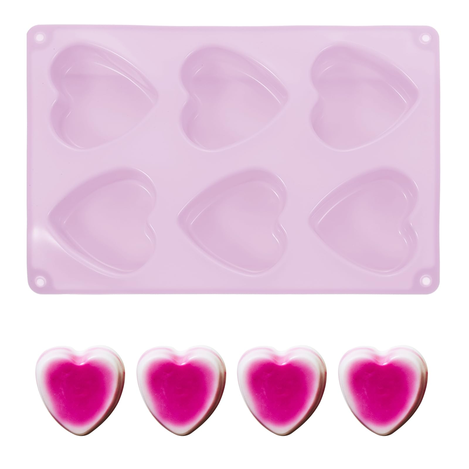 Moule en silicone en forme de coeur antiadhésif PATIKIL pour savon artisanal et pâtisserie