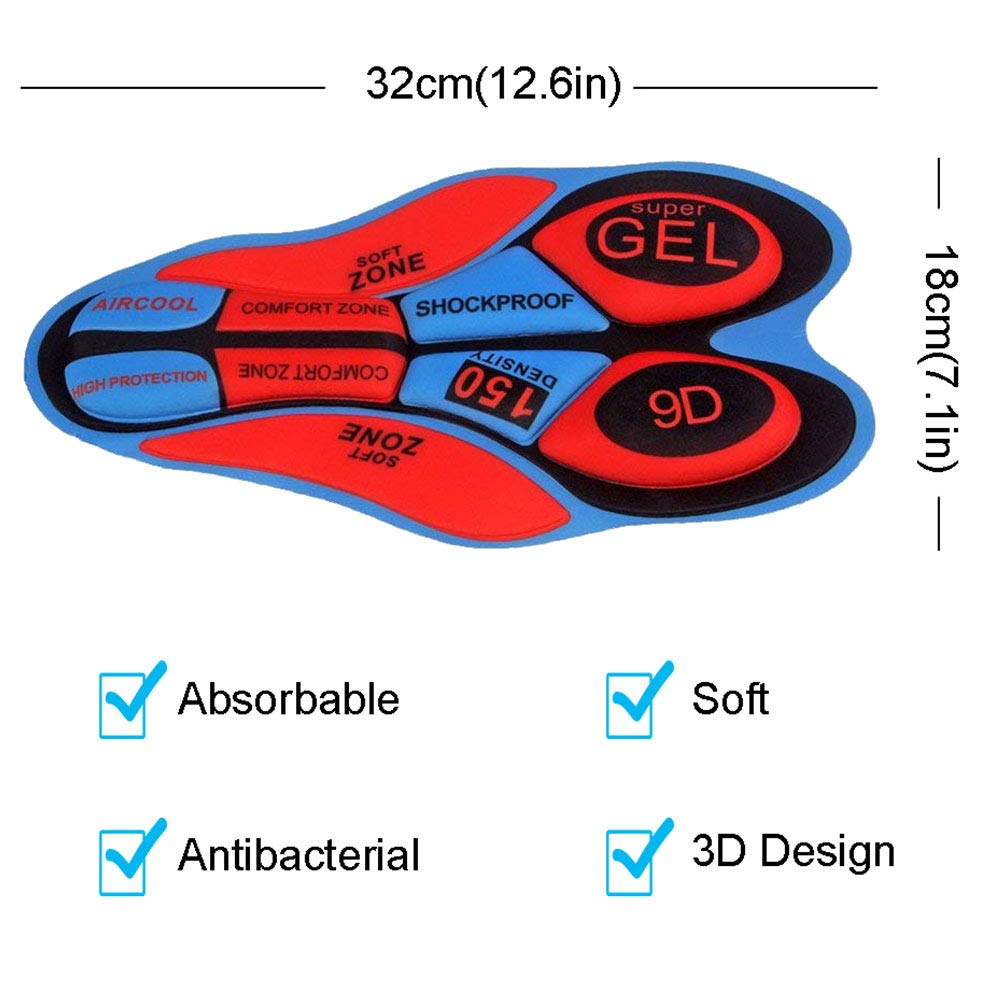 Shorts Cyclisme Rembourré Gel 3D Coolmax Respirant pour Hommes Femmes VTT