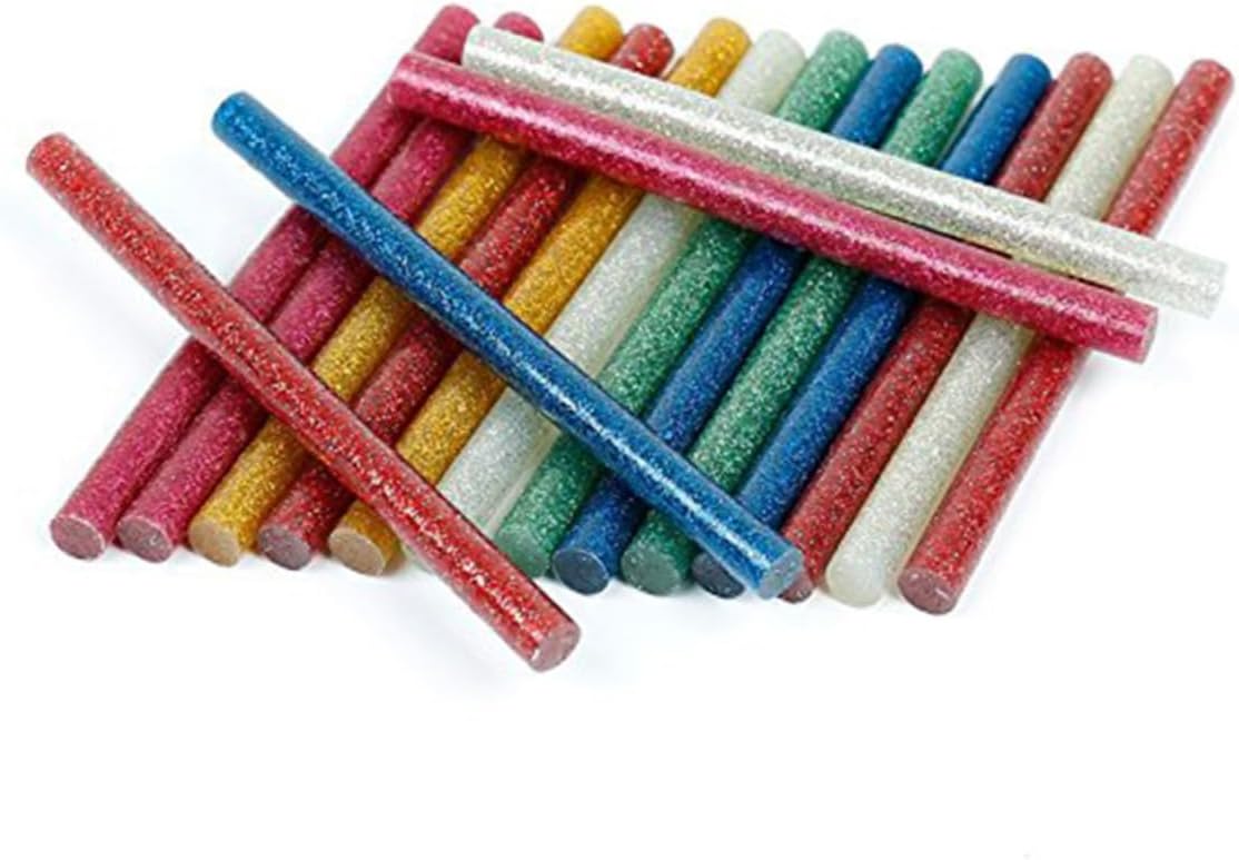 TEHAUX 200pcs Glitter Glue Sticks Melt Glue Sticks for Crafting Hot Melt Glitter Strips Eva Material Strong Adhesive for Decorations Random Color