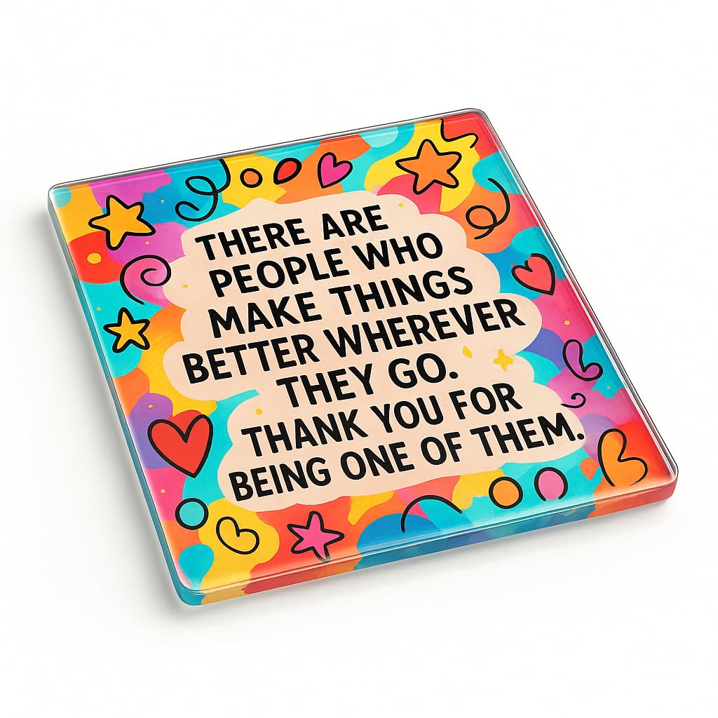 The Plum Penguin Joyful Impact Acrylic Coaster Gift With Inspirational Quote - Appreciation Drinkware For Friends Celebrating Kindness