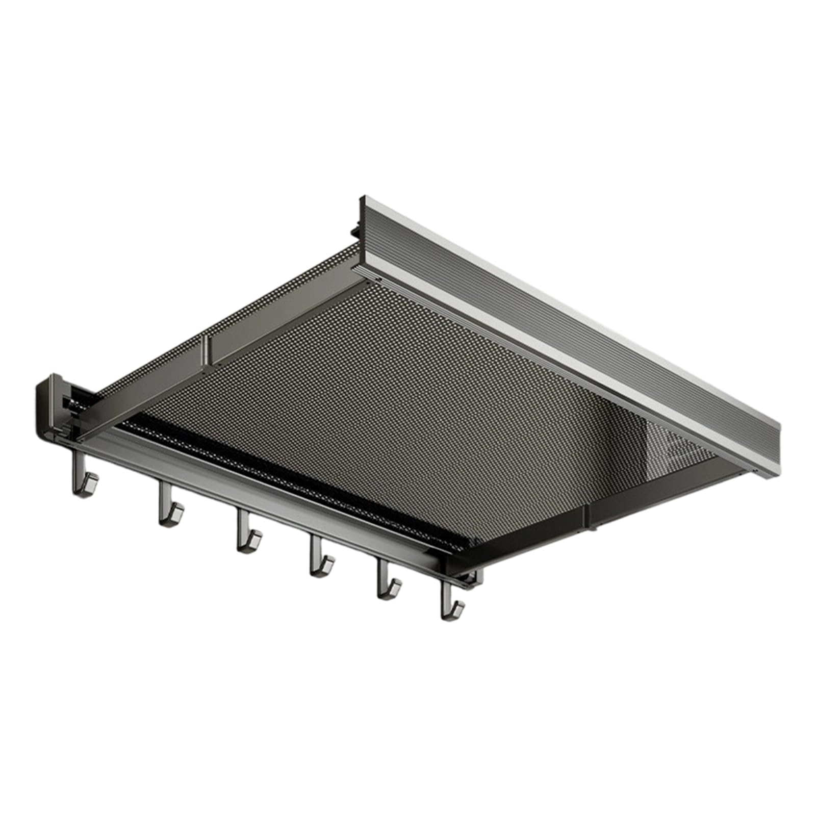 Foldable Bathroom Shelf with Adjustable Length for Clothes and Towels Storage Aluminum Alloy Frame Rack Denial Drill Wall Shelf