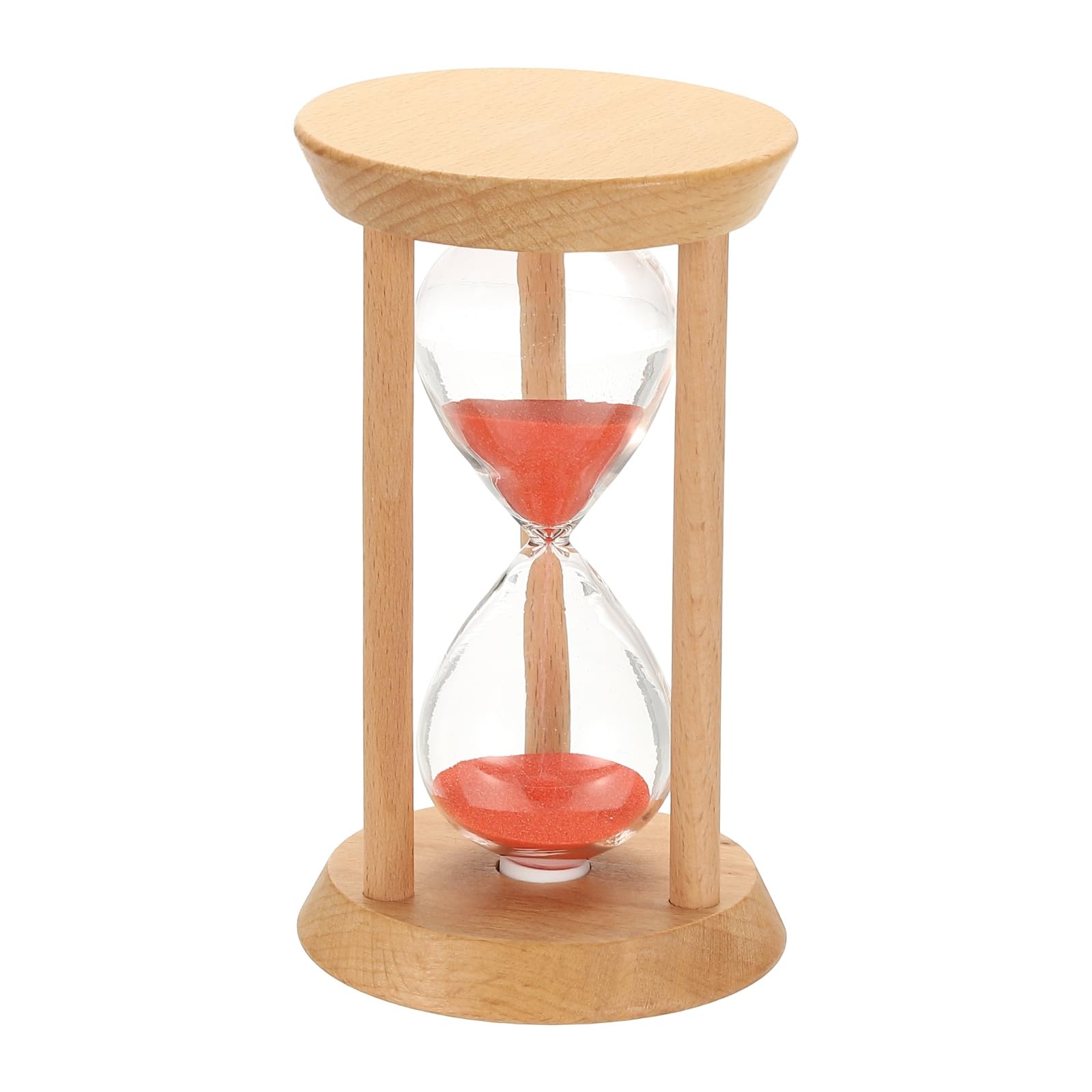 Sablier de 15 minutes PATIKIL en bois et verre rouge pour décoration