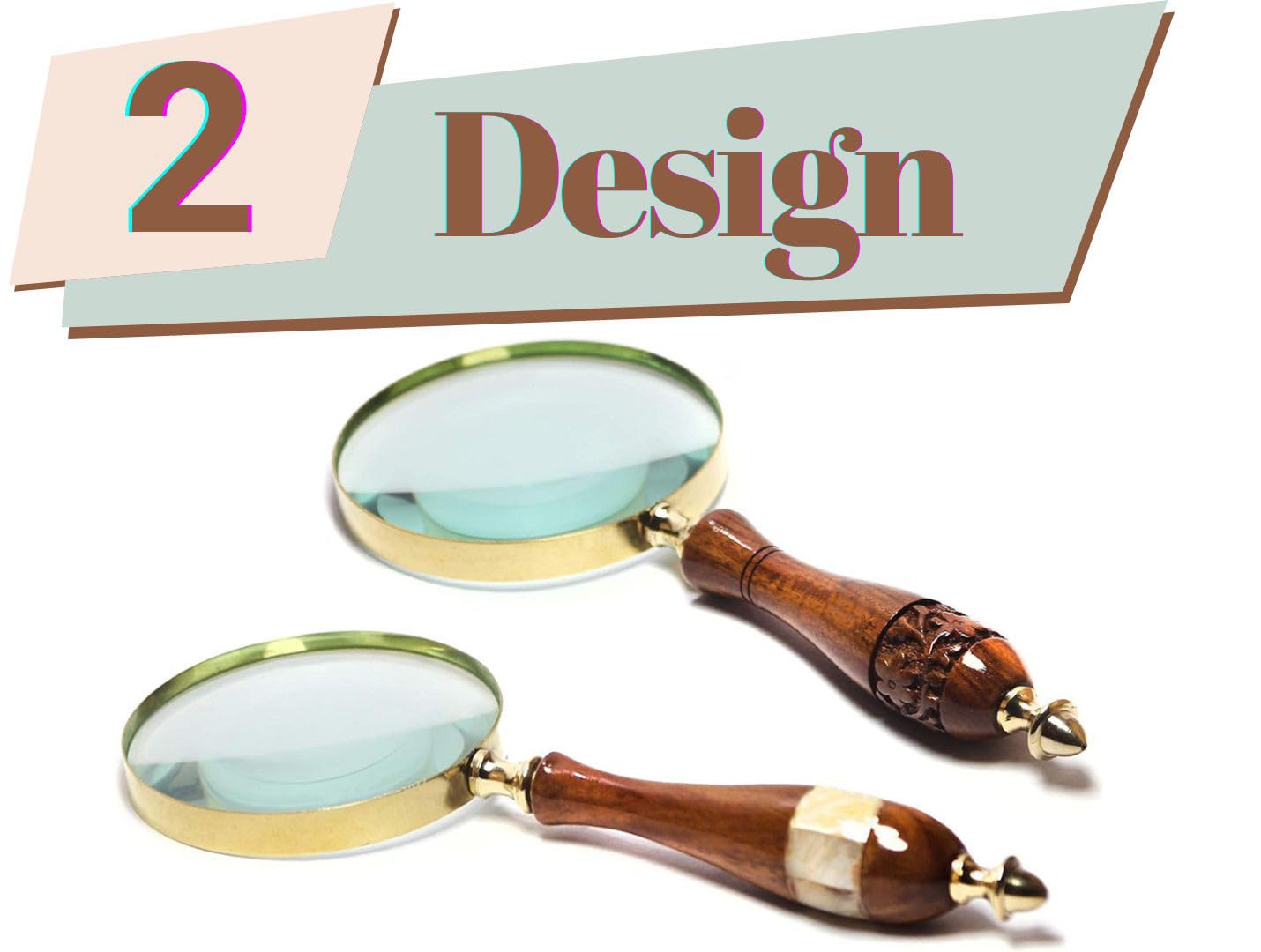 Antique Magnifying Glass 10X Reading Wooden Magnifier with Hand-Crafted Wooden Handle for Reading Book & Inspection - Image 4