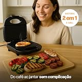 Sanduicheira Minigrill Gourmet com Chapa Dupla e Revestimento Antiaderente 220V 750W Multi - CE044 — imagem 6