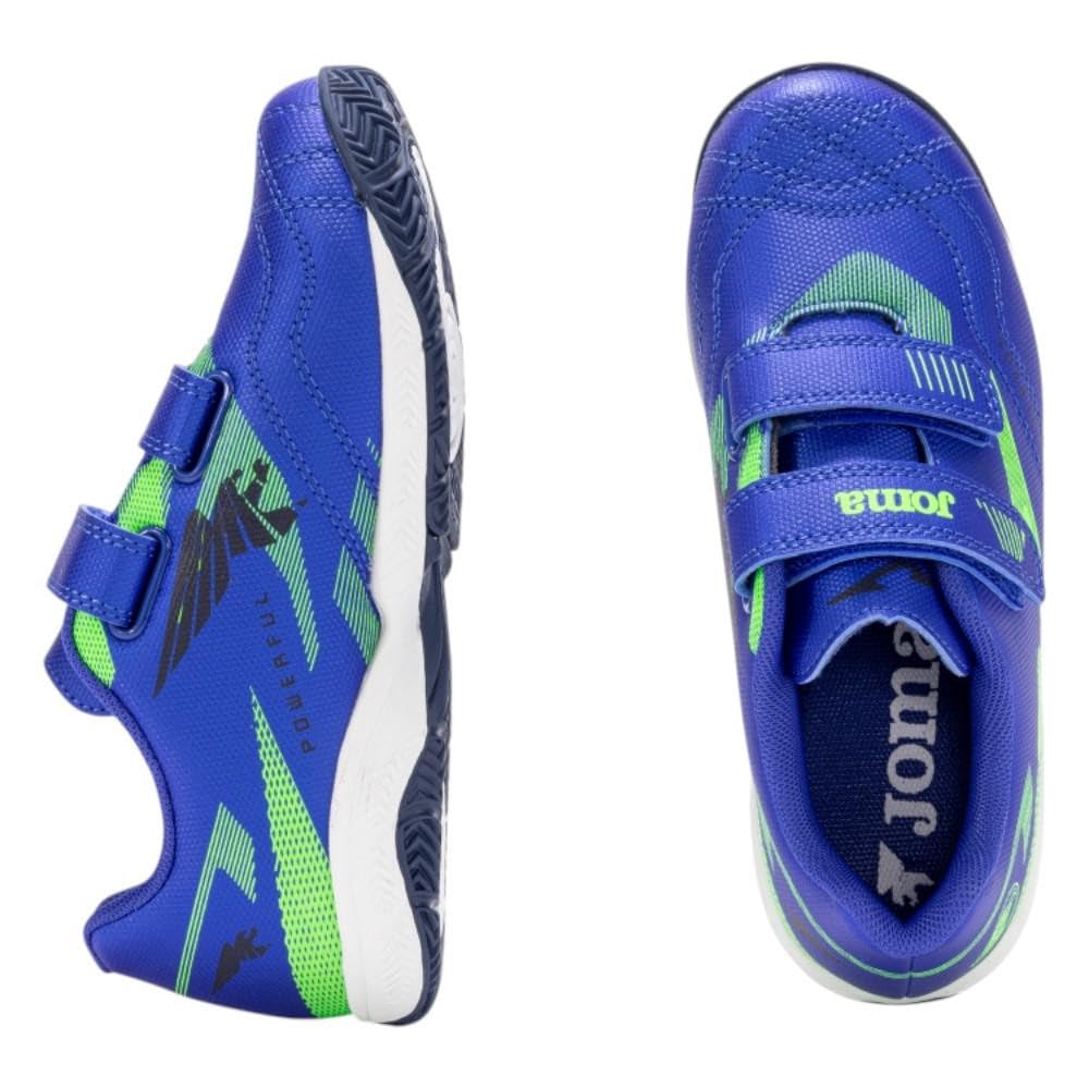 Zapatillas Joma Powerfull JR2504 Azul Royal Verde Lima Indoor Sala POJS2504INV Futbol Sala NIÑO
