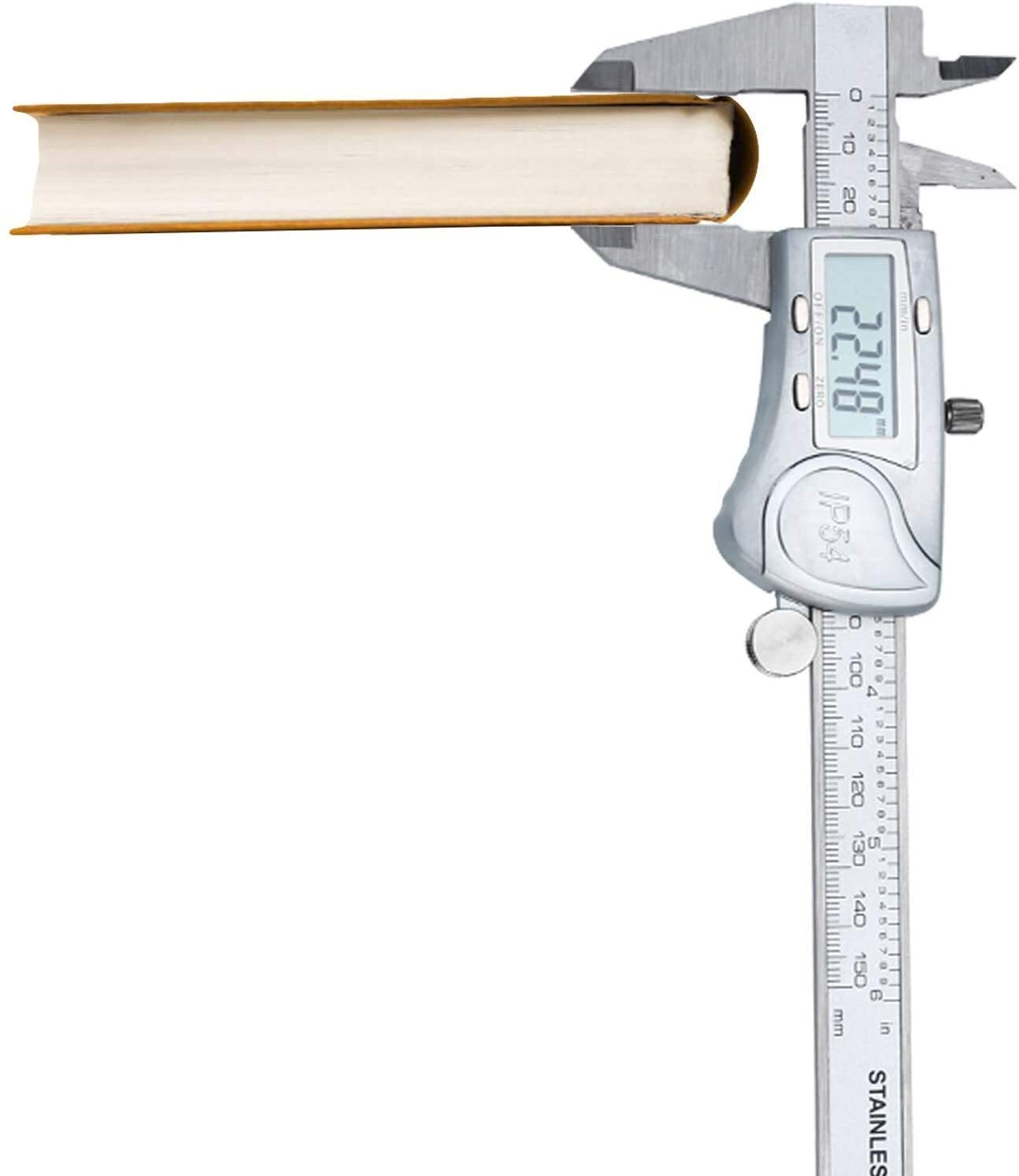 Cyfrowy suwmiarka Vernier w srebrnym □ 150mm / 6 cal IPX54 Wodoodporna ze stali nierdzewnej Slajdów High-Precision Pro Pomiar narzędzia z wyświetlaczem LCD