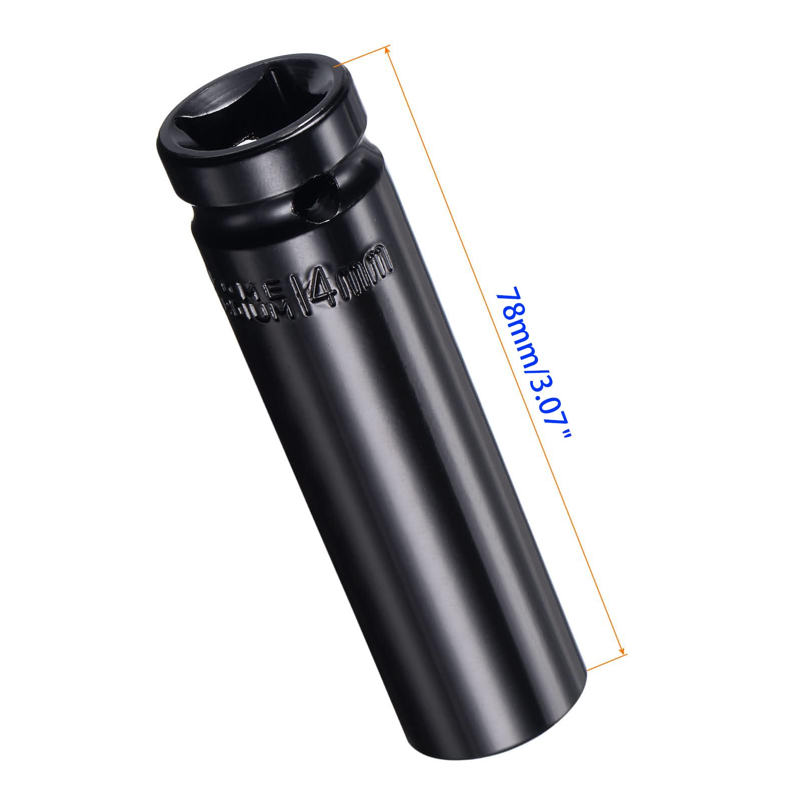 MACHSWON 2Pcs 1/2 Inch Drive - 14mm Deep Impact Socket with 6 Point Design, Heat-Treated Cr-V Steel 78mm Length, Metric Sizes - Image 2