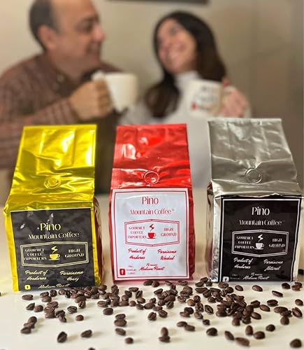 Miniatura 4 de Pino Mountain Coffee Paquete variado de granos de café tostado medio, 36 onzas, 3 bolsas, origen único Honduras, variedad de pacamara, grano entero,