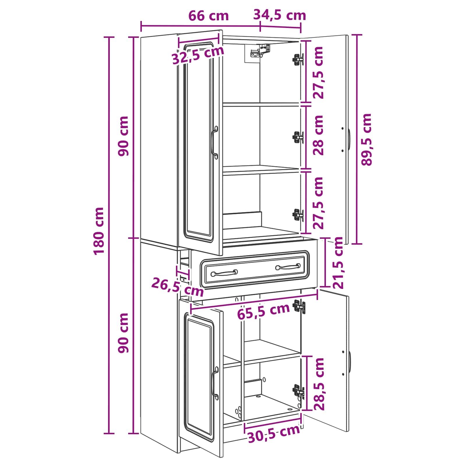 Set di 2 armadi in legno grigio cemento