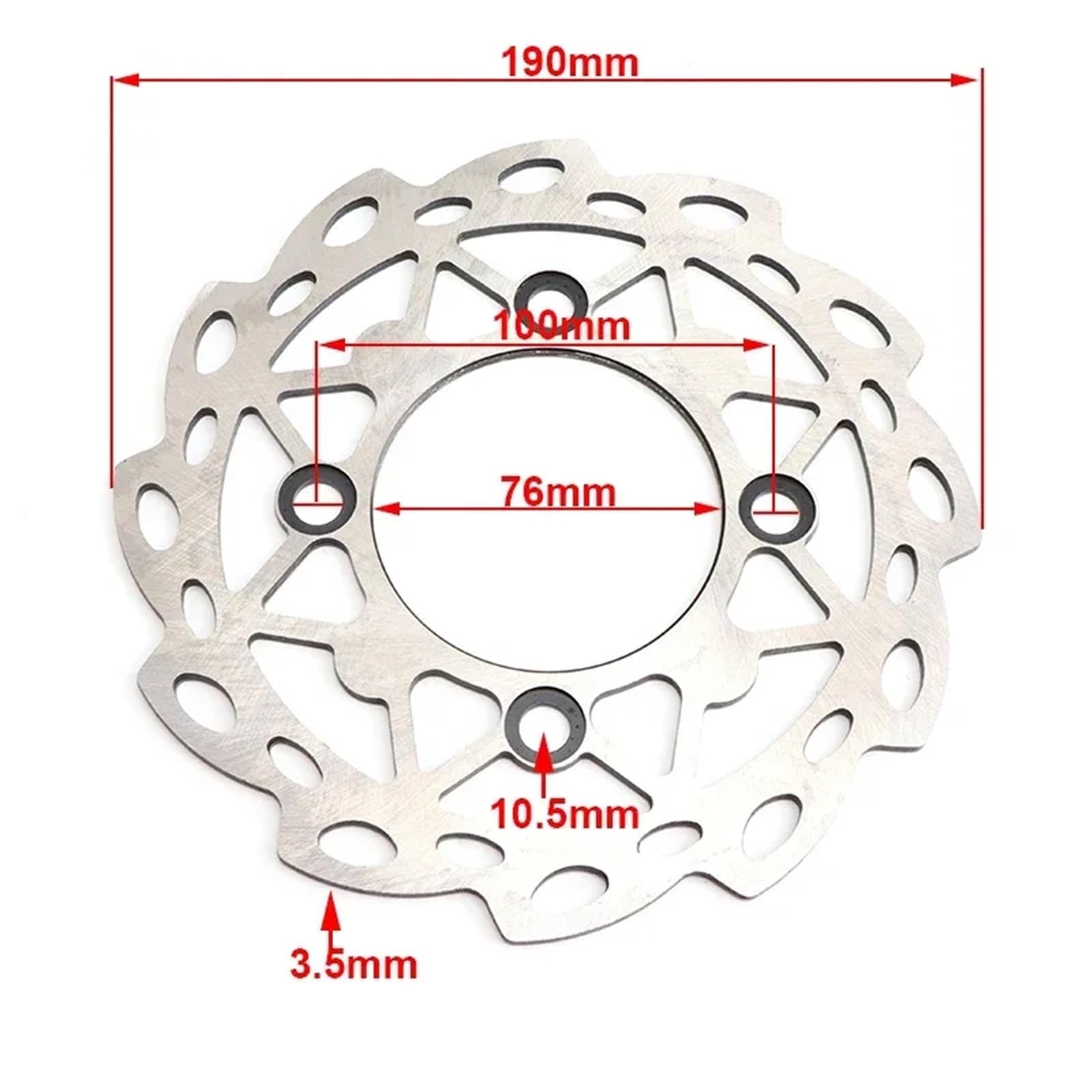 Tarcza hamulcowa Tarcza hamulca tarczowego | Pasuje do 110 125 140 150 160cc Pit motor terenowy Motocross motocykl przód 220mm lub tył 190mm(190mm)