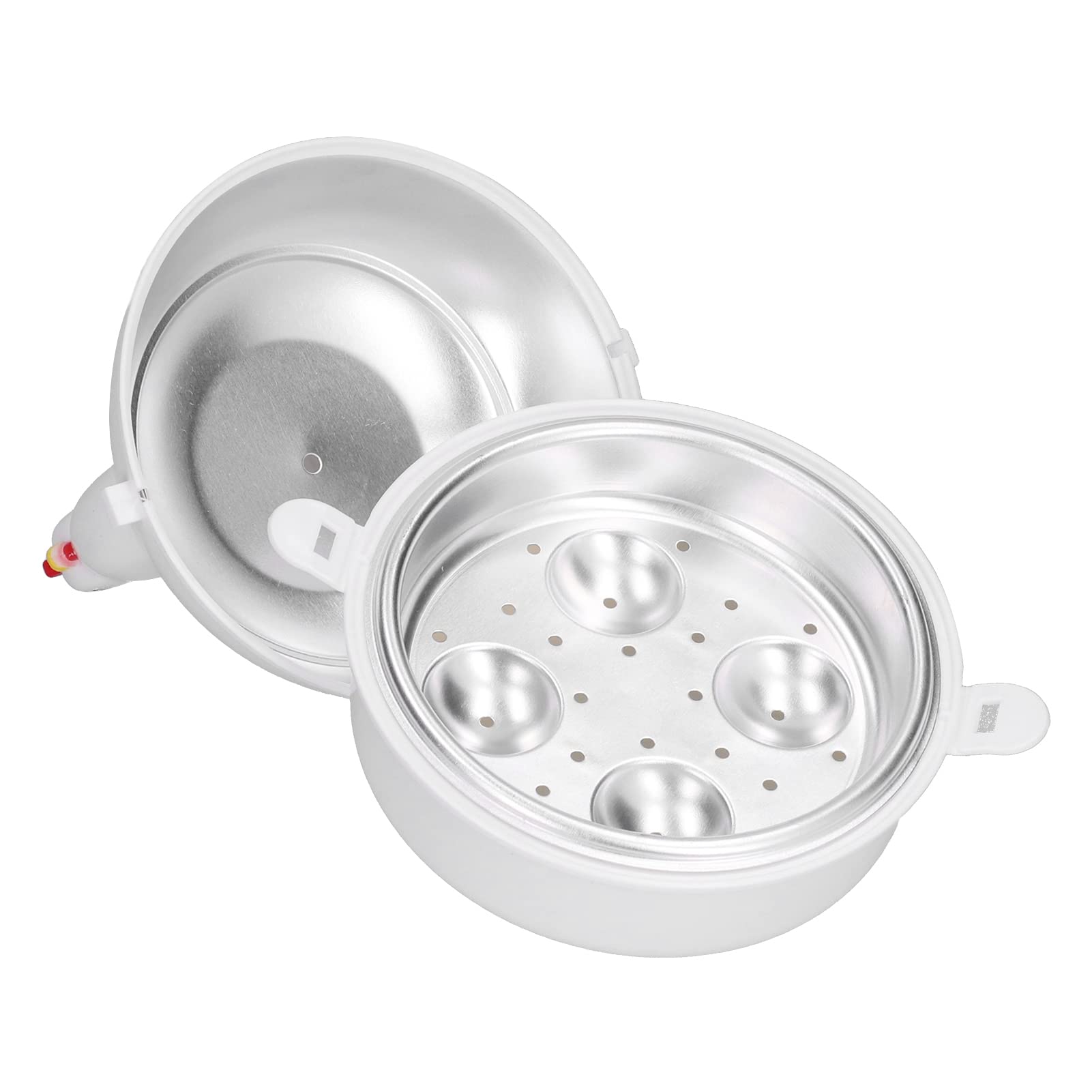 KIMISS Egg Cooker for Microwave, Chicken Shaped Heat Cooker for 4 Eggs, Egg Poacher and Steamer for Home Kitchen Use