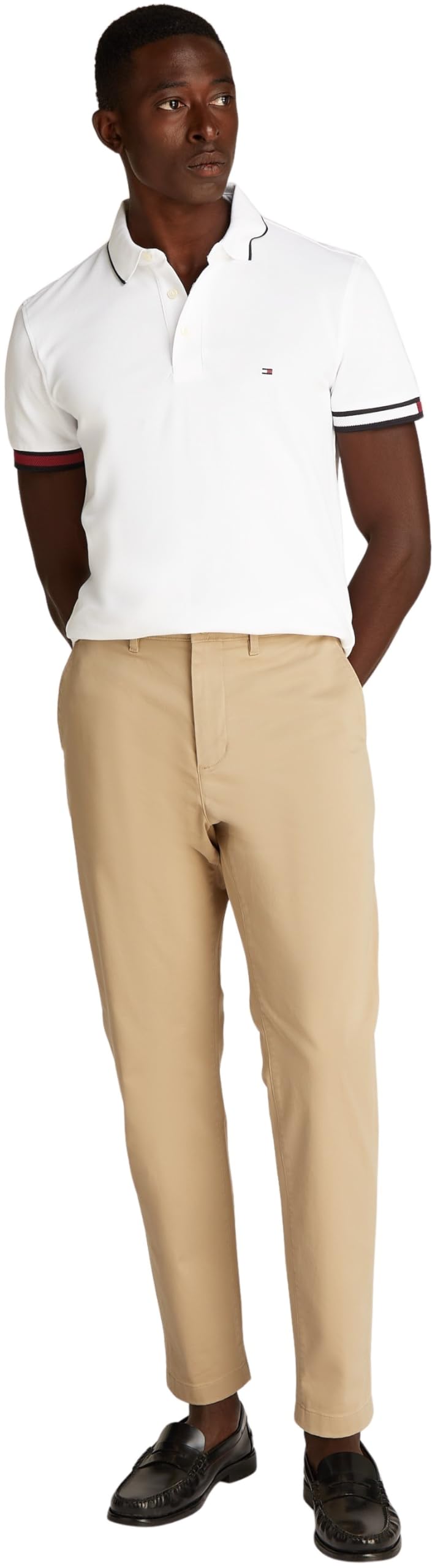 Tommy Hilfiger Polo de Manga Corta Hombre Flag Cuff Slim Fit