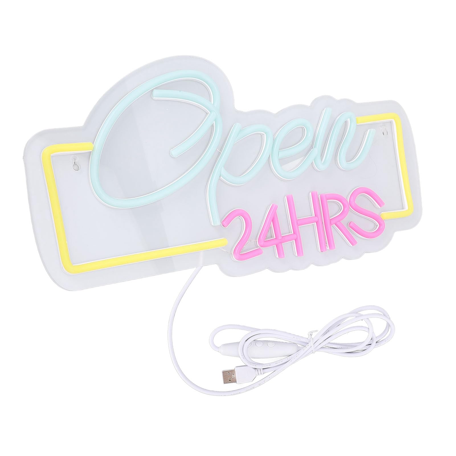 Otwarty 24-godzinny Znak Neonowy, Znak LED o Regulowanej Jasności,