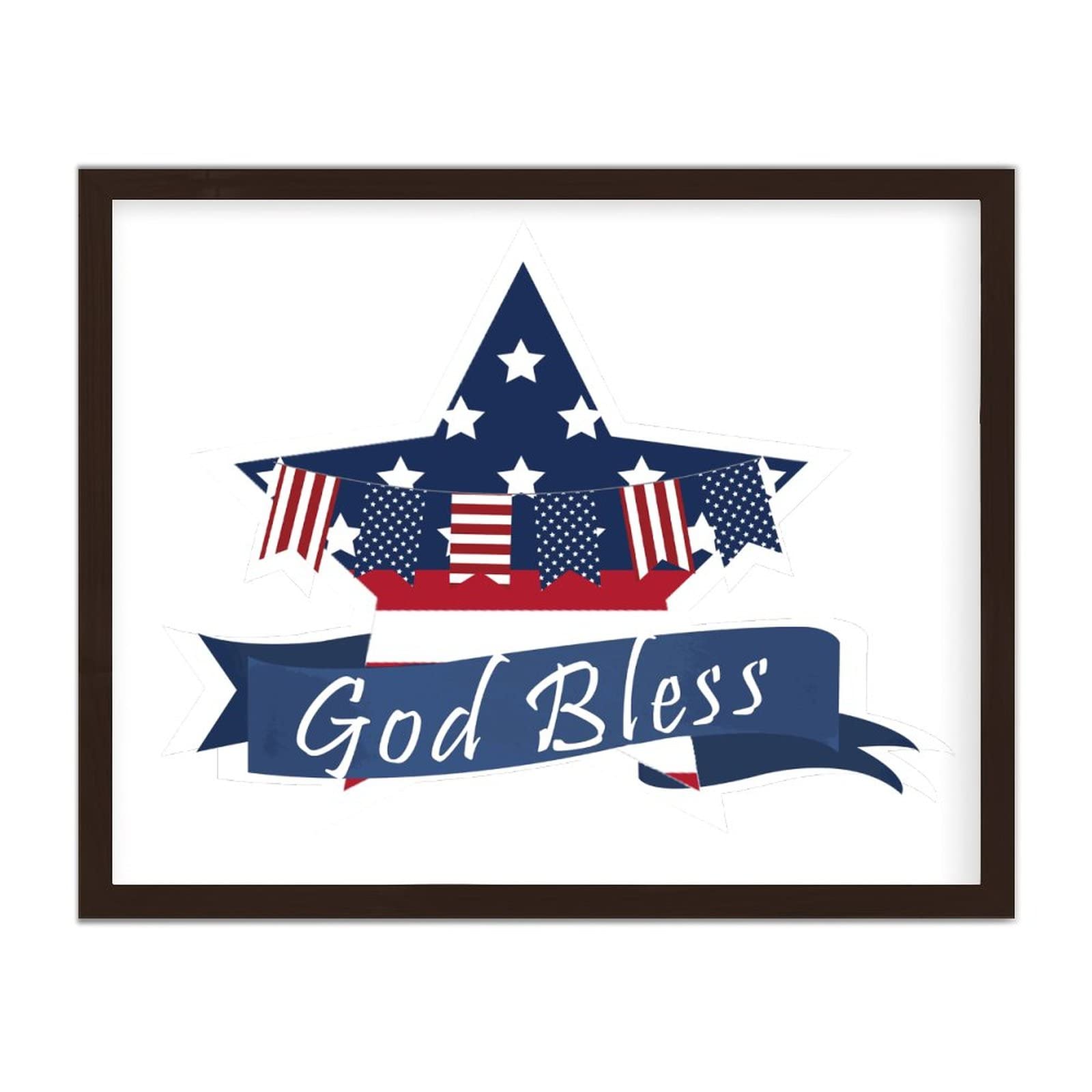 Plaque murale 4th of July God Bless salon retro