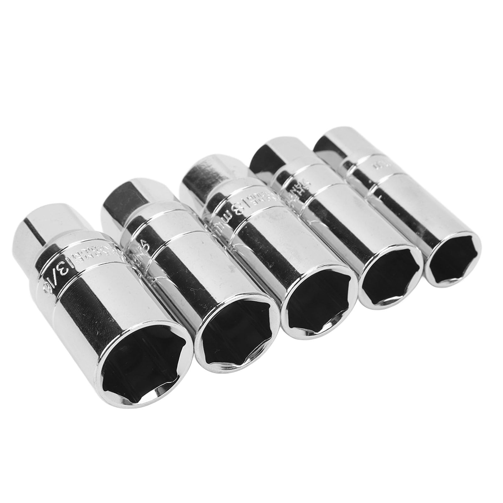 Juego de 9 Vasos para Bujías Magnéticos de Pared Delgada de 3, 8 Pulgadas, con Junta Universal de Repuesto, Juego de Herramientas de Extracción para Bujías para Coche