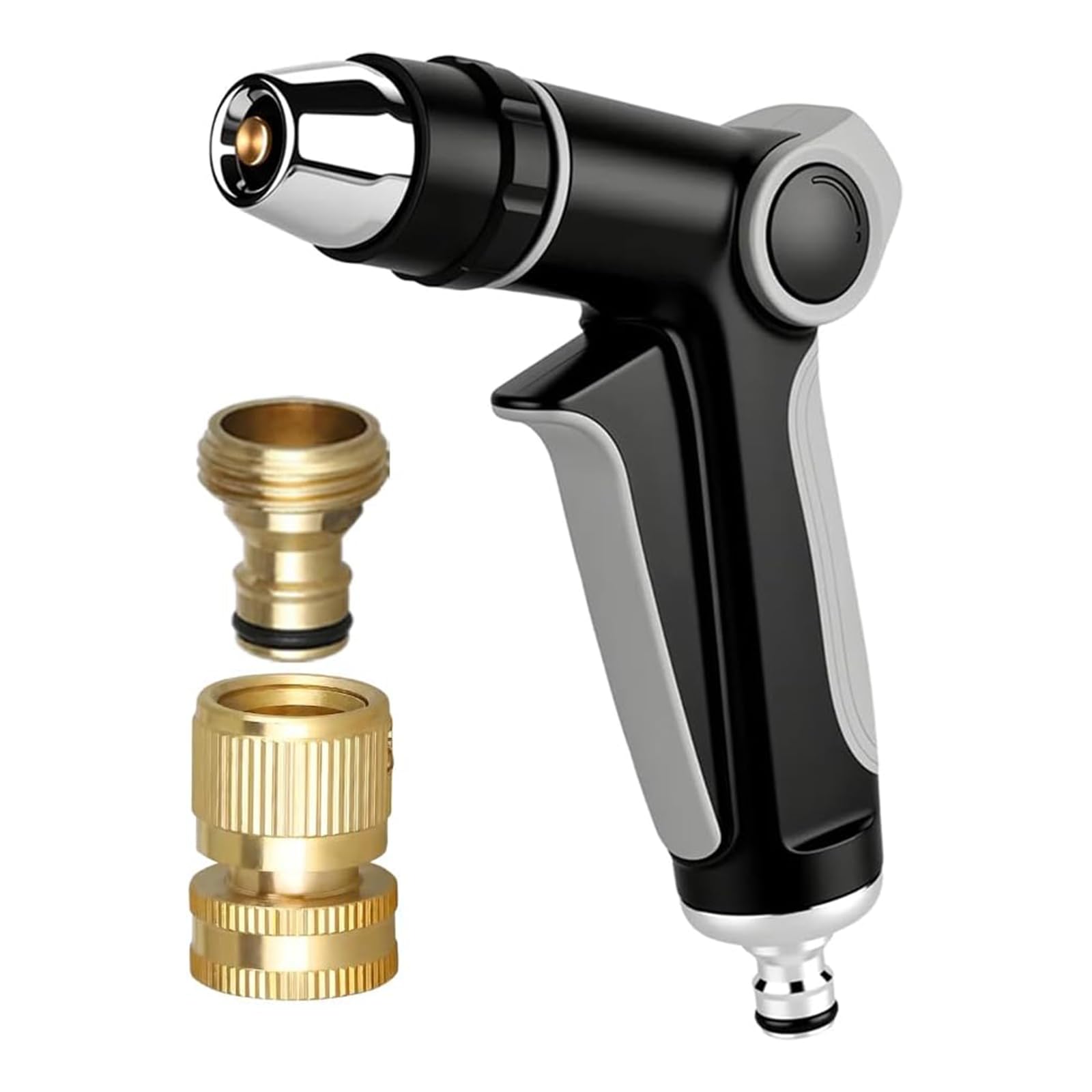 Metal Garden Hose Nozzle with Connector High Pressures Hand Sprayer with Three Spray Modes for Watering Plants Washing Cars Pets