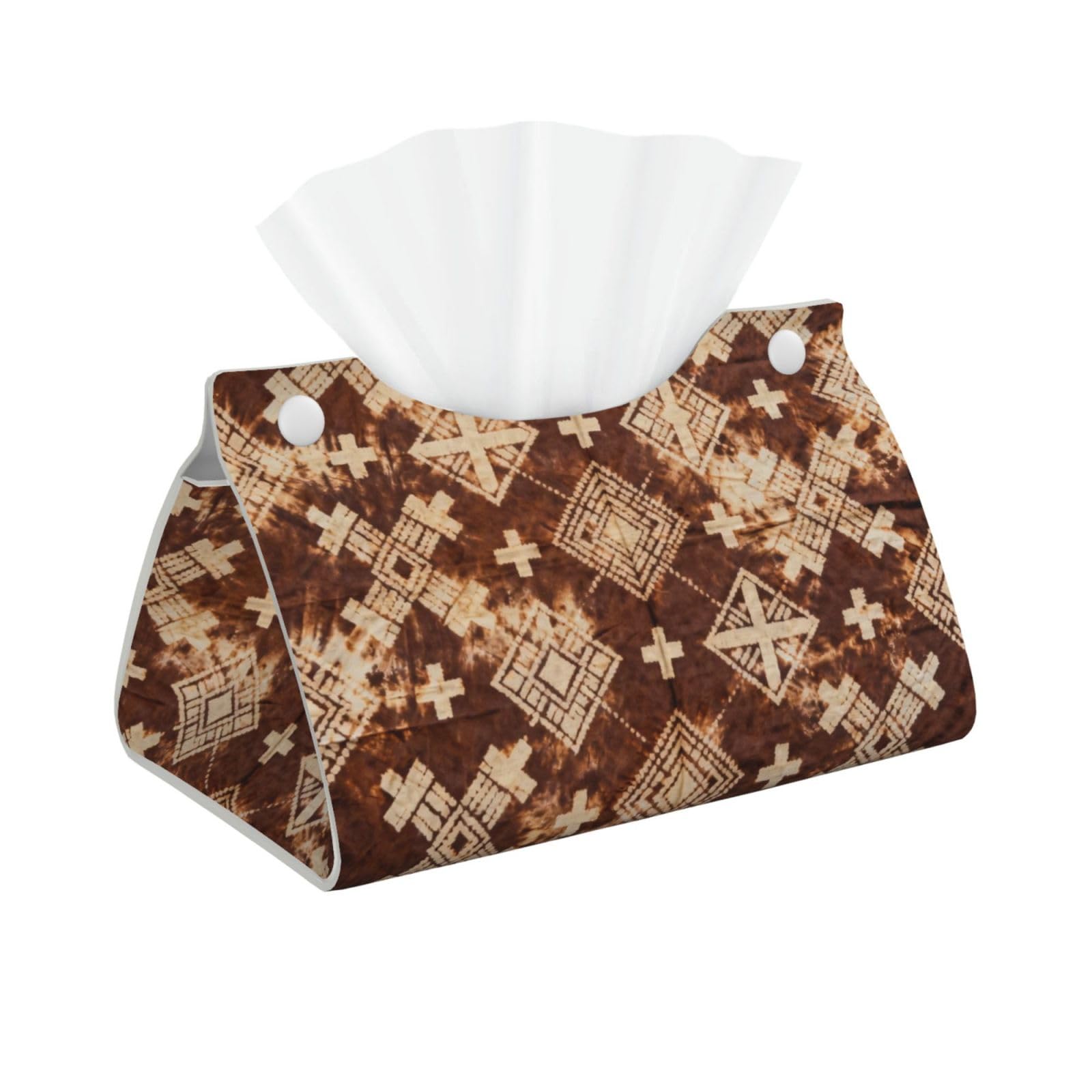 Fabric texture Long Leather Tissue Box Cover-Waterproof PU Leather Tissue Holder for Bathroom, Decorative Rectangular Tissue Case
