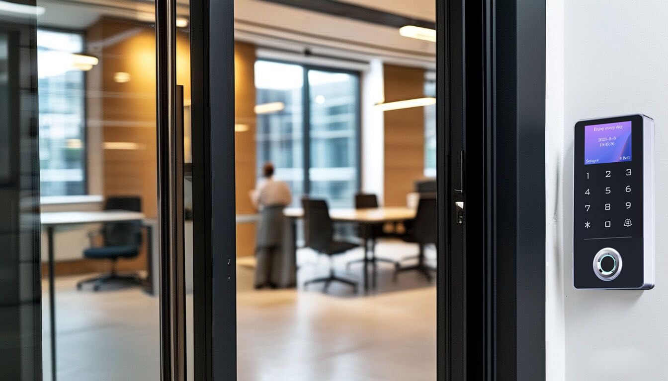Kit de système de contrôle d'accès de porte – Empreinte digitale, carte RFID et mot de passe, serrure magnétique de 544,3 kg, interrupteur sans fil infrarouge, contrôleur d'accès de porte étanche avec