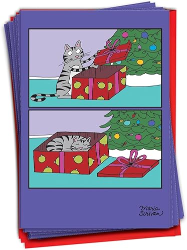 Miniatura 7 de NobleWorks Juego de 36 tarjetas de felicitación de Navidad españolas en caja con sobres de 5 x 7 pulgadas (1 diseño, 36 cada uno) Feliz Navidad