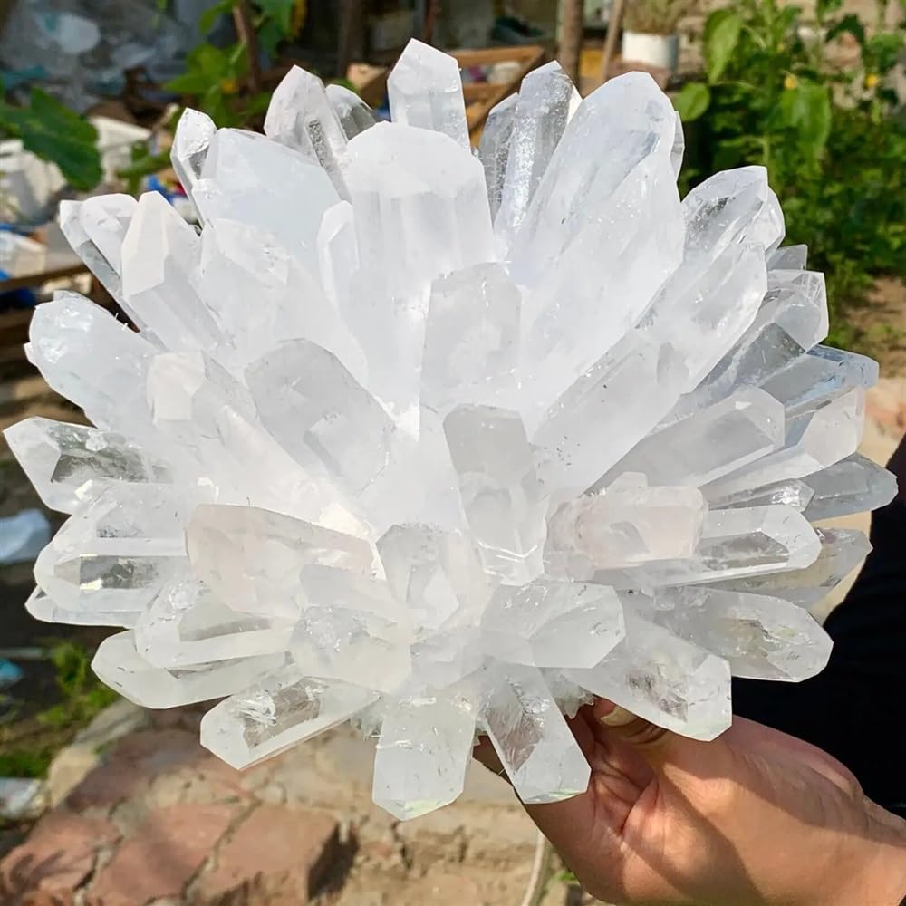 LLBOGRGGN Stone White PhantomQuartz Crystal Cluster Samples HomeOffice Decoration(410-500g)