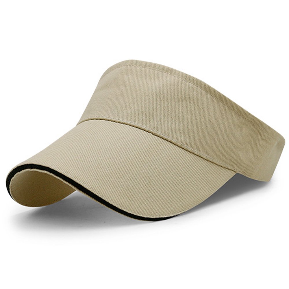 Yekeyi Men's Beige Unisex Sun Visor Cap Empty Top Baseball Cap Outdoor Sports Ultralight Tennis Hat With Adjustable Strap For Golf